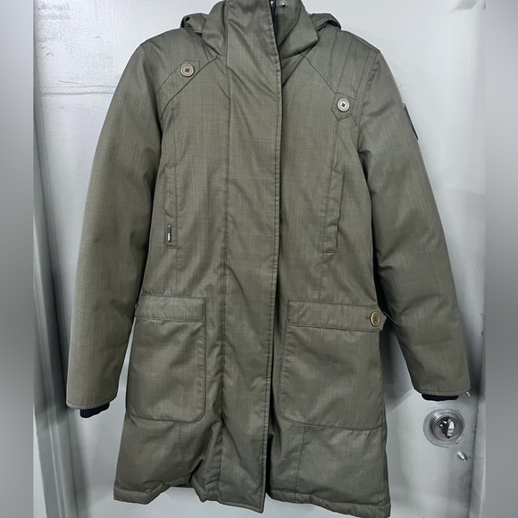 Abby Women's Thigh Length Parka‎ Size small , Green - Picture 1 of 13